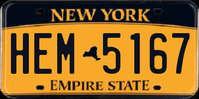 NY license plate HEM5167