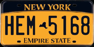 NY license plate HEM5168