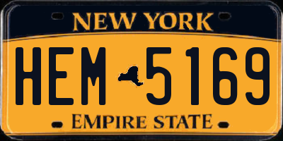 NY license plate HEM5169