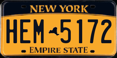 NY license plate HEM5172
