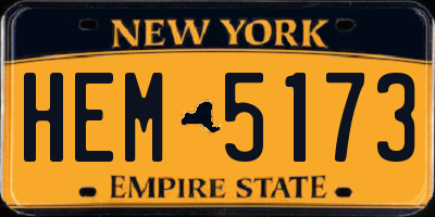 NY license plate HEM5173