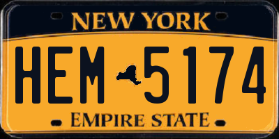 NY license plate HEM5174