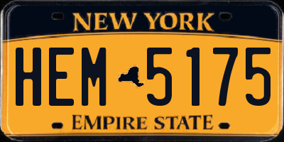 NY license plate HEM5175