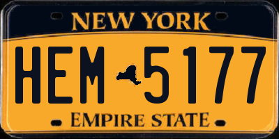NY license plate HEM5177