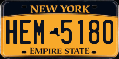 NY license plate HEM5180