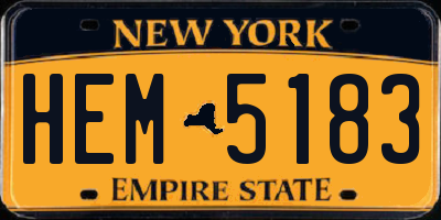 NY license plate HEM5183