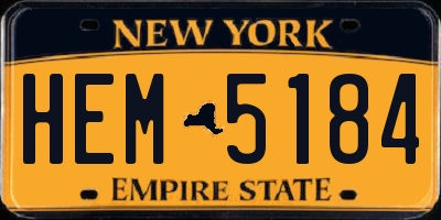 NY license plate HEM5184