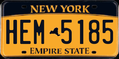 NY license plate HEM5185
