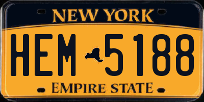 NY license plate HEM5188