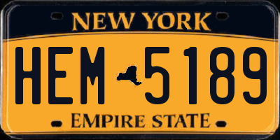 NY license plate HEM5189