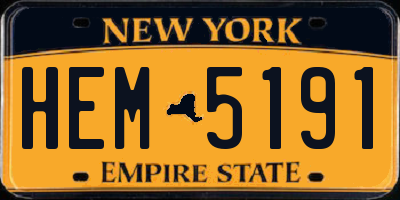 NY license plate HEM5191