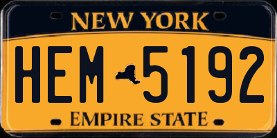 NY license plate HEM5192