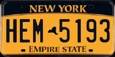 NY license plate HEM5193