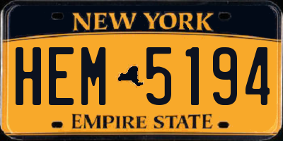 NY license plate HEM5194