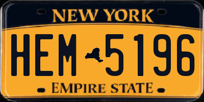 NY license plate HEM5196