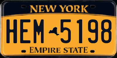NY license plate HEM5198