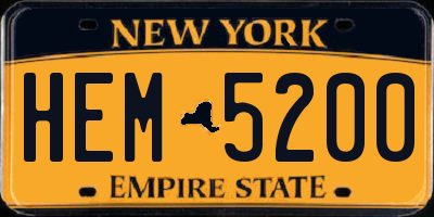 NY license plate HEM5200
