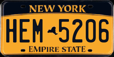 NY license plate HEM5206