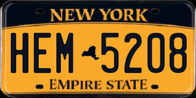 NY license plate HEM5208