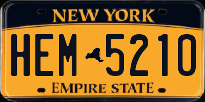 NY license plate HEM5210