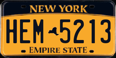NY license plate HEM5213