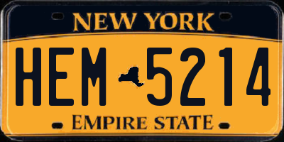 NY license plate HEM5214