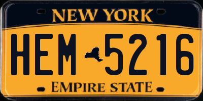 NY license plate HEM5216