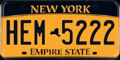 NY license plate HEM5222