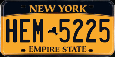 NY license plate HEM5225