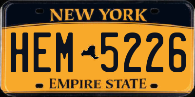 NY license plate HEM5226