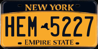 NY license plate HEM5227