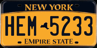 NY license plate HEM5233
