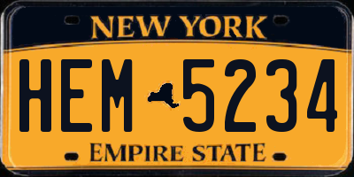 NY license plate HEM5234