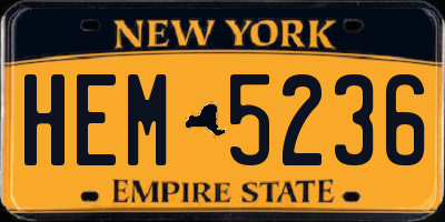 NY license plate HEM5236