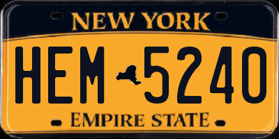 NY license plate HEM5240