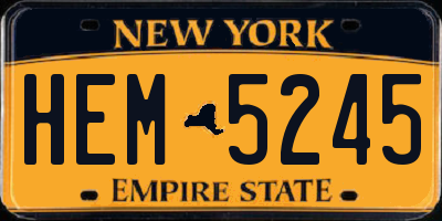 NY license plate HEM5245
