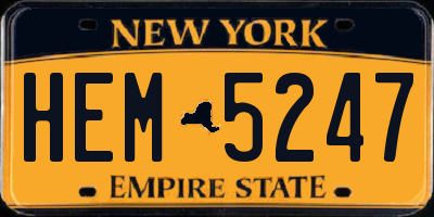 NY license plate HEM5247