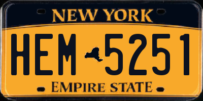 NY license plate HEM5251
