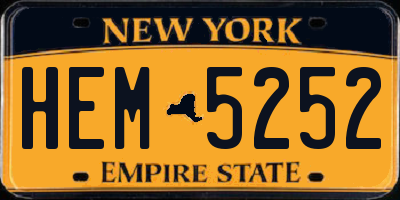 NY license plate HEM5252