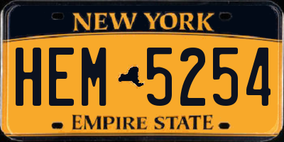 NY license plate HEM5254