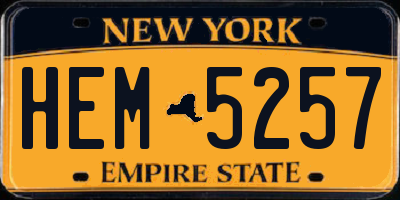 NY license plate HEM5257