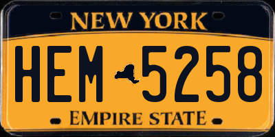 NY license plate HEM5258