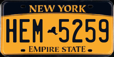 NY license plate HEM5259