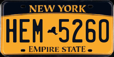 NY license plate HEM5260