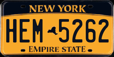 NY license plate HEM5262
