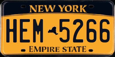 NY license plate HEM5266