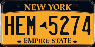 NY license plate HEM5274