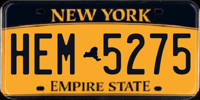 NY license plate HEM5275