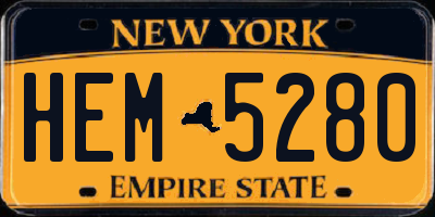 NY license plate HEM5280