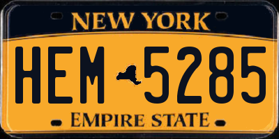 NY license plate HEM5285